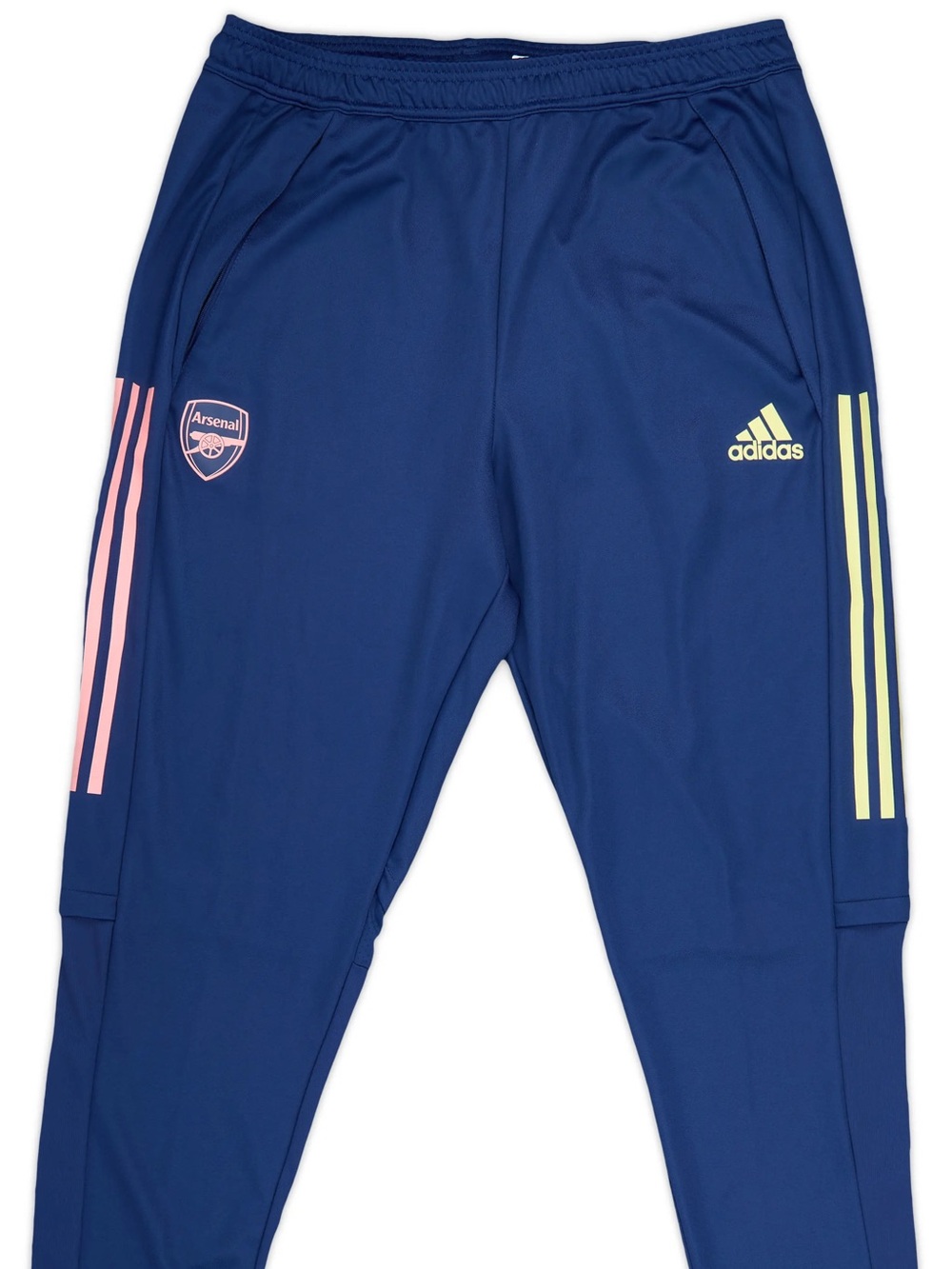 Arsenal adidas Navy Sweatpants with Neon Pink & Yellow Side Stripes